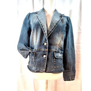 Made Jeans Blue Denim Women's Jacket Sz L